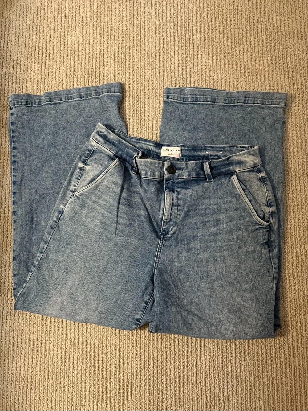 Lane Bryant Women's Wide Leg Jeans Light Wash Denim Culottes Ankle Sz 16